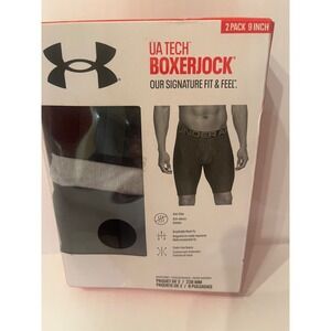 Under Armour 2 Pair Tech BoxerJock‎ Anti-Odor Breathable Mesh Fly 9" Size 2XL